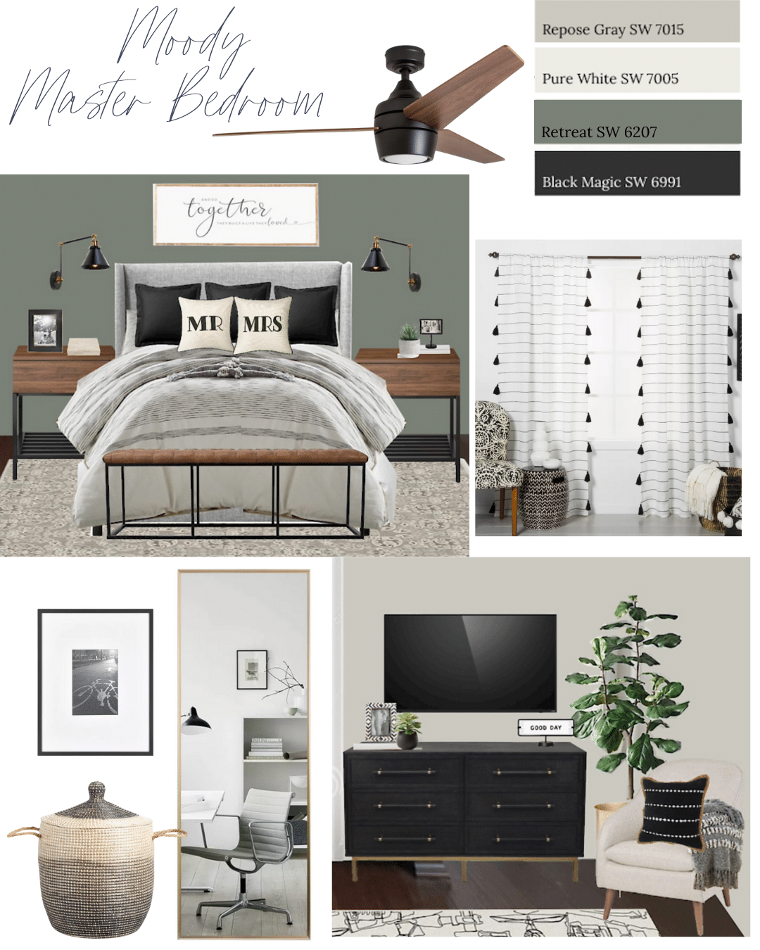 Moody Master Bedroom Design | HOME by KMB