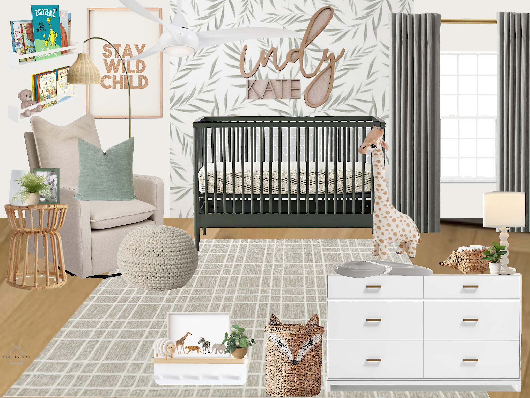Coastal Meets Mid-Century Modern: Animal Nursery - HOME by KMB