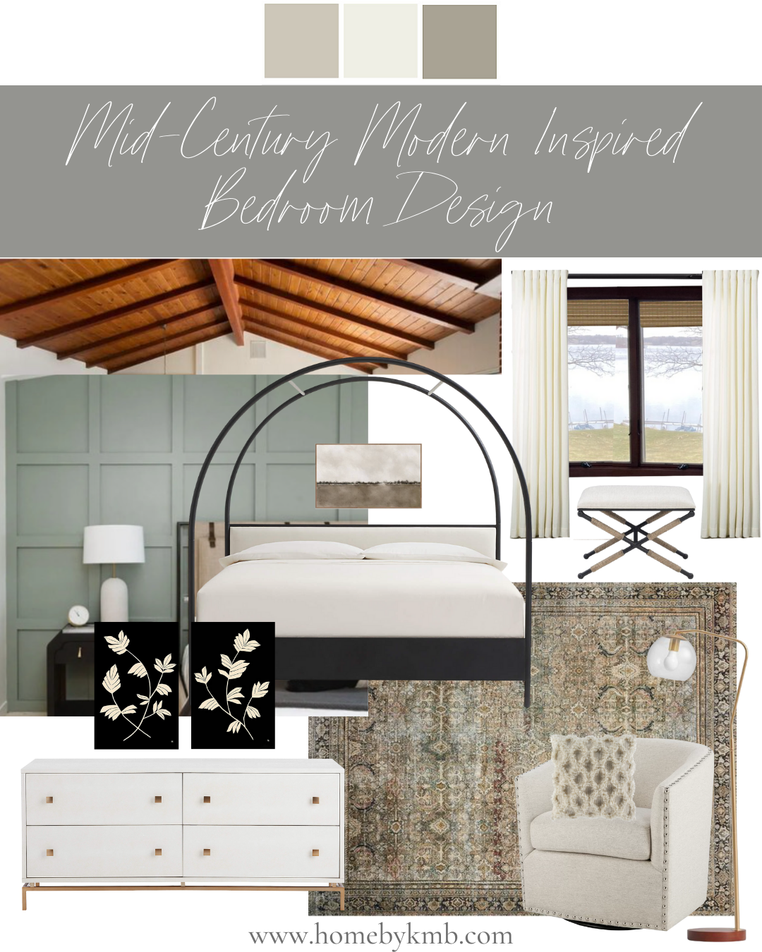 mid century modern bedroom design